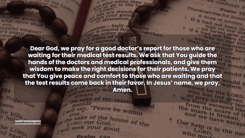 Prayer for someone waiting for a Good Doctor’s Report