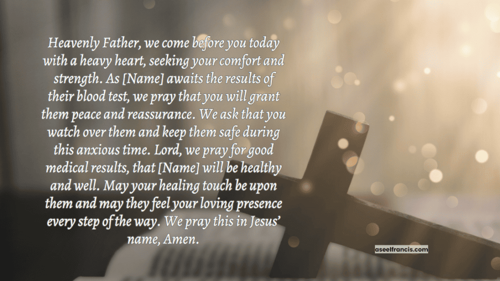 Prayer for someone waiting for blood test results