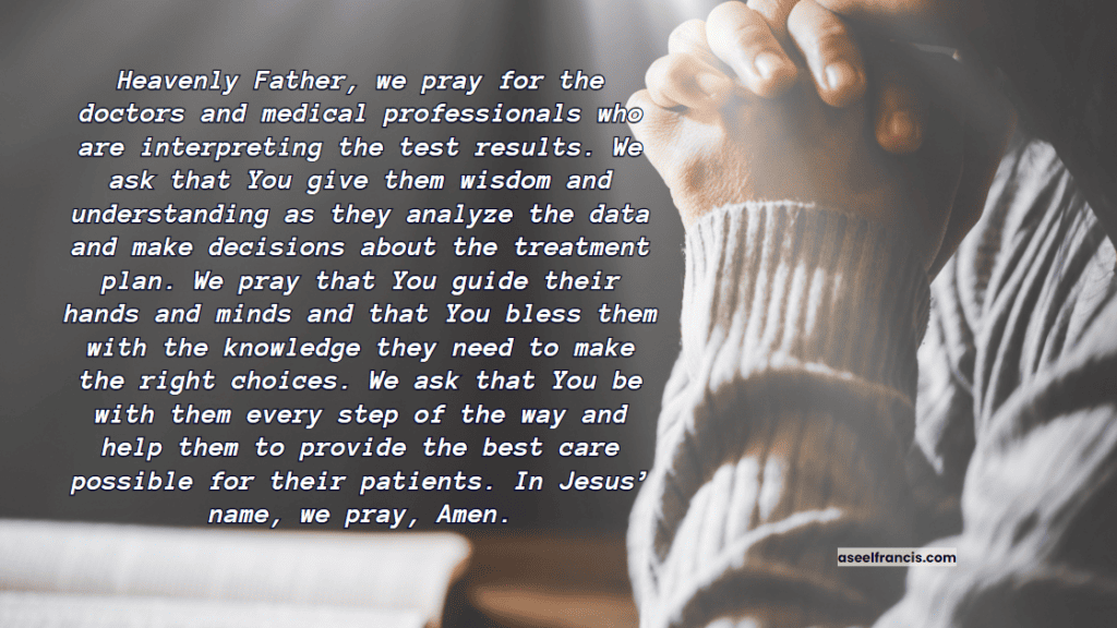 Prayer for Wisdom for Doctors While waiting for test results